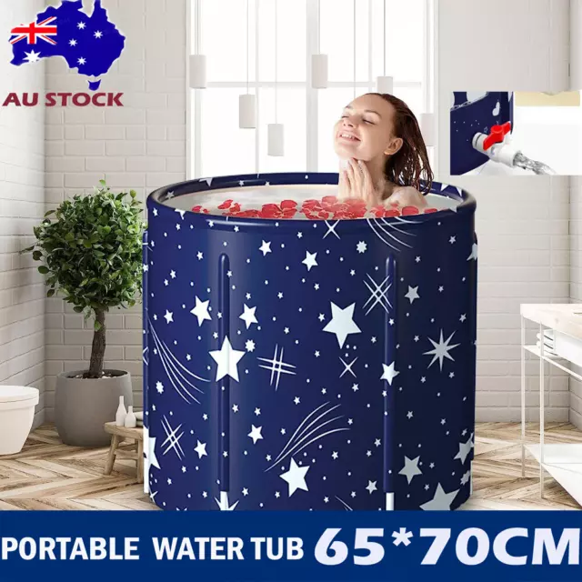 Portable Ice Bath Folding Bathtub Inflatable Cold Therapy Hot Tub Spa Massage AU