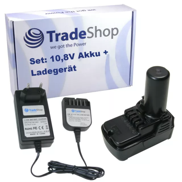 Set: Li-Ion Akku 10,8V 2000mAh + Ladegerät für Hitachi WH10DFL CG10DL CH10DL