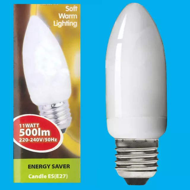 1x 11W (= 40W) Cfl bajo Consumo Vela Bombilla, Es E27 Lámpara 2700K