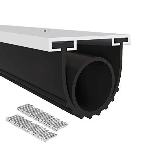 Sellos de puerta de garaje de goma inferior con base retenedora de pista de aluminio preperforada...