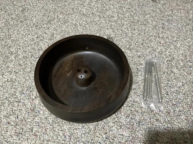 Vintage Turned Dark Wood Nut Bowl /with Nut Cracker and 2 Nut Picks Set