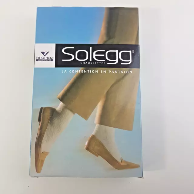 Solegg Chaussettes de Contention NEUVES Laboratoires Innothera Noir Motif relief 2