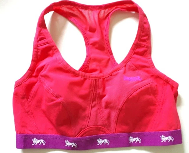 LONSDALE SPORTS CROP Top Racer Bra Size 34C Fluo Pink /Purple Ladies  Running Gym £9.99 - PicClick UK