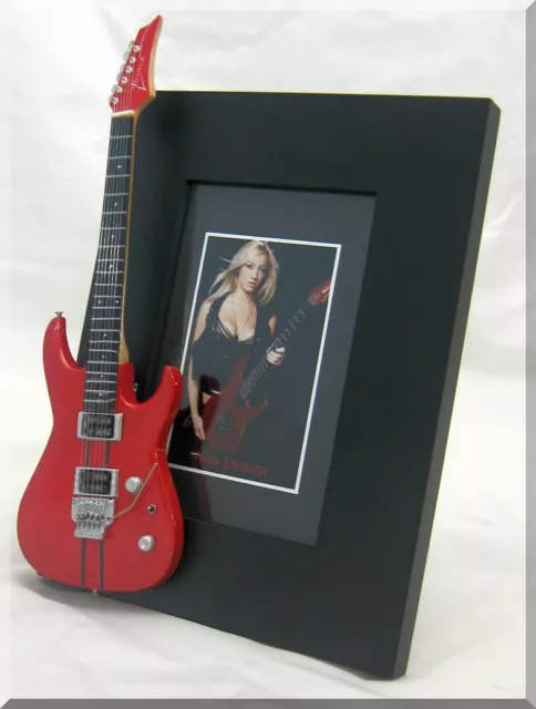 NITA STRAUSS Miniature Guitar Frame Alice Cooper  IRON MAIDENs (female tribute)