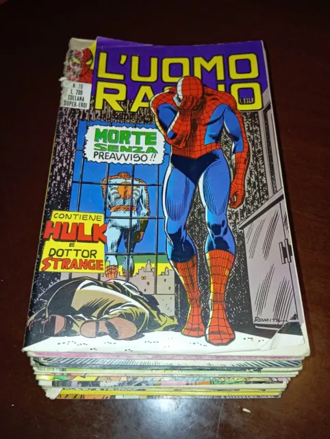 Lotto Fumetti Corno Uomo Ragno Fantastici 4 Capitan America Thor Supereroi Anni