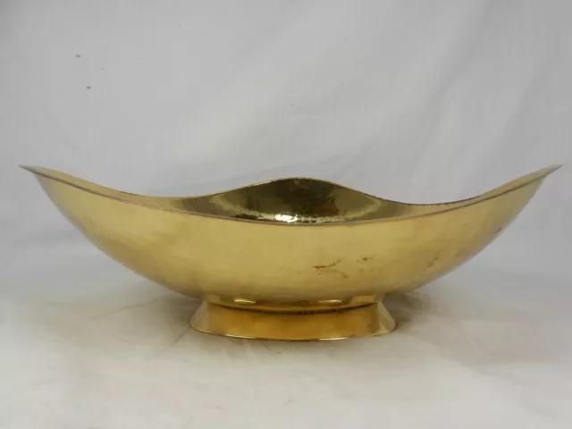 Asymmetric shaped handmade 50´s EUGEN ZINT design brass bowl Messing Schale 2