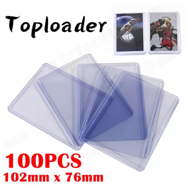 100pcs Regular 35pt Toploaders 3x4" Card Topload Holders Toploader Loaders AU