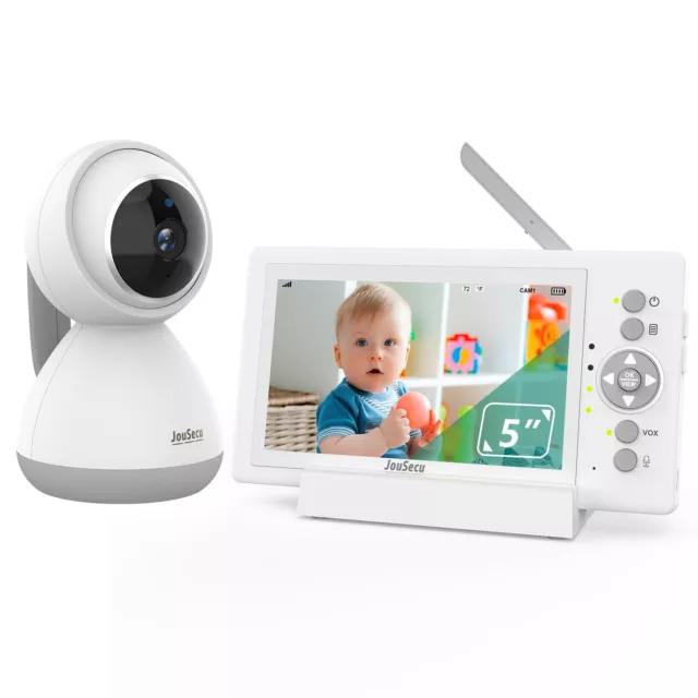Monitor de cámara para bebé JouSecu con 30 horas de duración de la batería con zoom panorámico inclinable de video Ba...