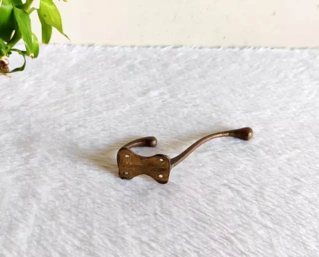 Vintage Ornate Victorian Dual Side Brass Knobs Wall Hook Hanger Decorative M324 3