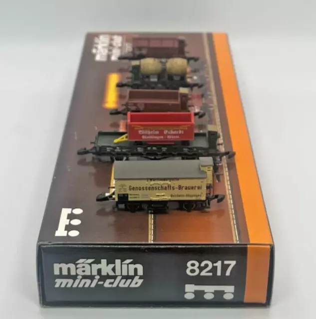 Z Scale Marklin Mini-Club 8217 German Rolling Stock Freight Car Set Original Box