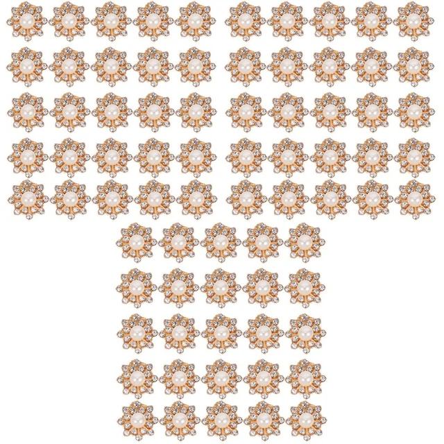 90 Pcs Tiny Snowflake Buttons Snowflake Drill Buckle Metal Buttons Vintage