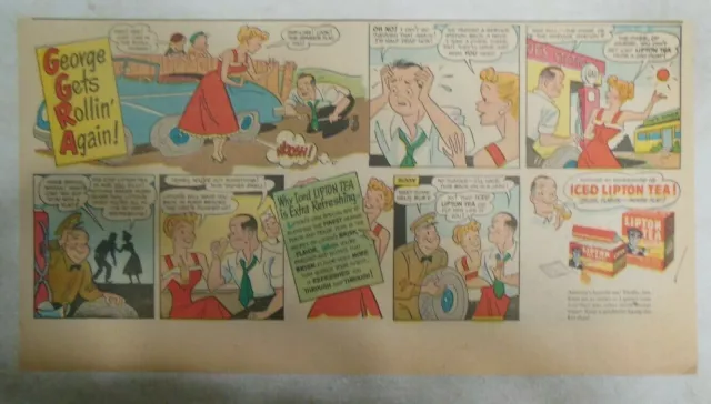 Lipton Tea Ad: "George Gets Rolling Again" 1930's-1950's Size: 7.5 x 15 inches