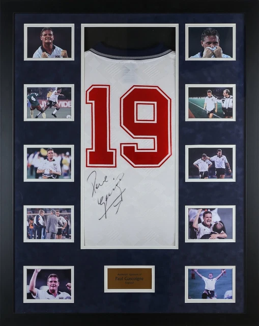Maglia Tottenham Hotspur 1991 Firmata Da Paul Gascoigne - Cornice Icon, 84x67 Cm, Con Certificato
