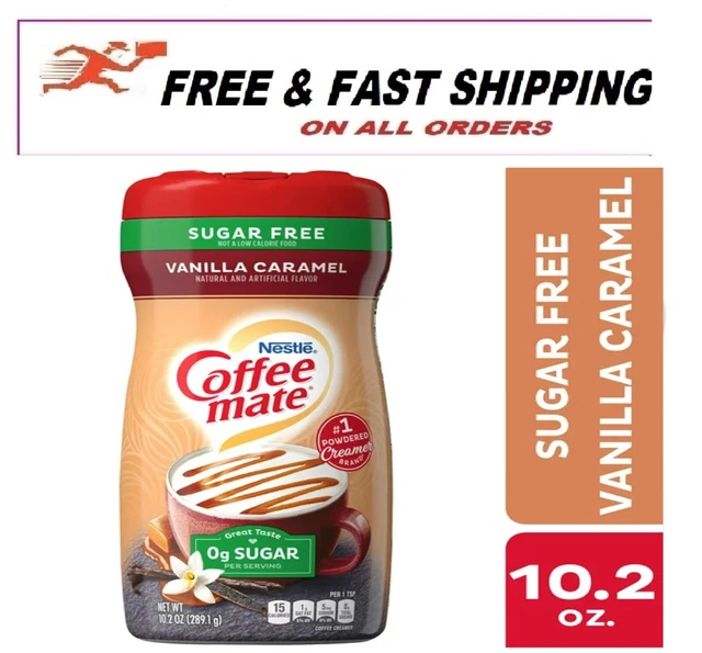NESTLE COFFEE MATE Vanilla Caramel Sugar Free Powder Coffee Creamer 10.