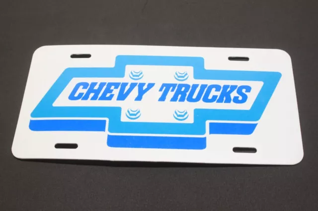 NOS Vintage CHEVY TRUCKS Front Bumper Vanity License Placard Bowtie Square Body