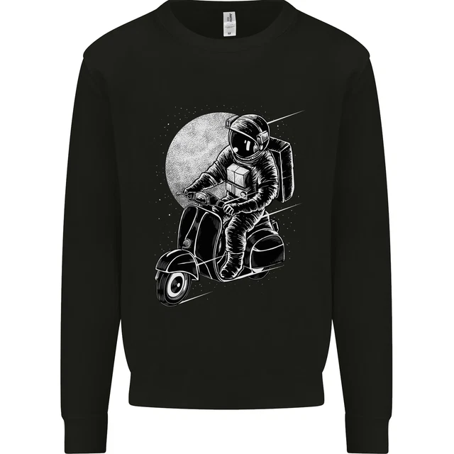 Astro Scooter Spaceman Biker Motorcyle MOD Mens Sweatshirt Jumper