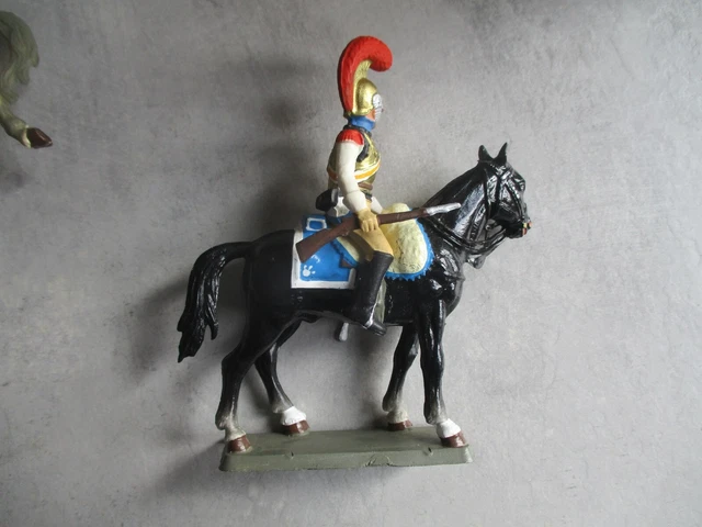 Starlux - Indiens - Série Luxe 63 - Cavalier Fusil devant (jaune) cheval noir galop (réf 4425