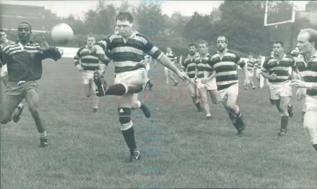 1990s Rugby Scarborough RUFC vs Leodinian  20/10/90 Press photo 10x6"