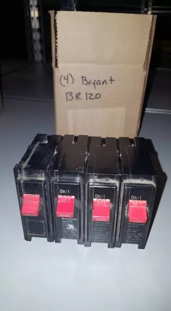 Box Of 4 Cutler Hammer Br120 Circuit Breakers    W71