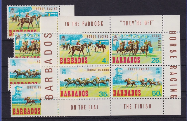 Barbados 1969 Pferderennen Mi.-Nr. 281-284 und Block 1 postfrisch **