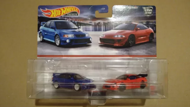 Hot Wheels Premium 2-pack 1995 Mitsubishi Eclipse &  Lancer Evo VI (C19)