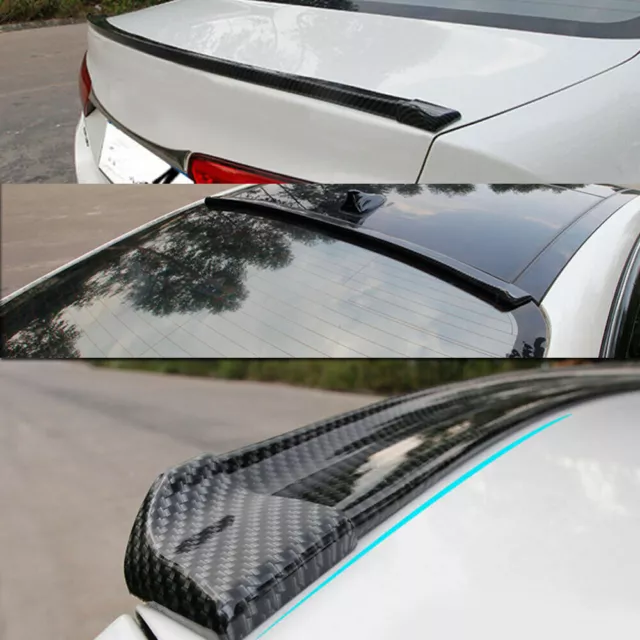 4.9ft Universal Carbon Fiber Car Rear Roof Trunk Spoiler Wing Lip Trim Sticker