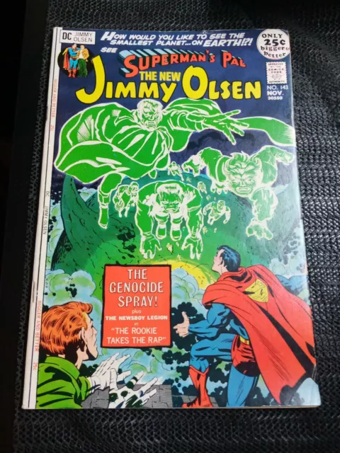 SUPERMAN's PAL JIMMY OLSEN #143 1971 JACK KIRBY GENOCIDE SPRAY BRONZE DC COMIC