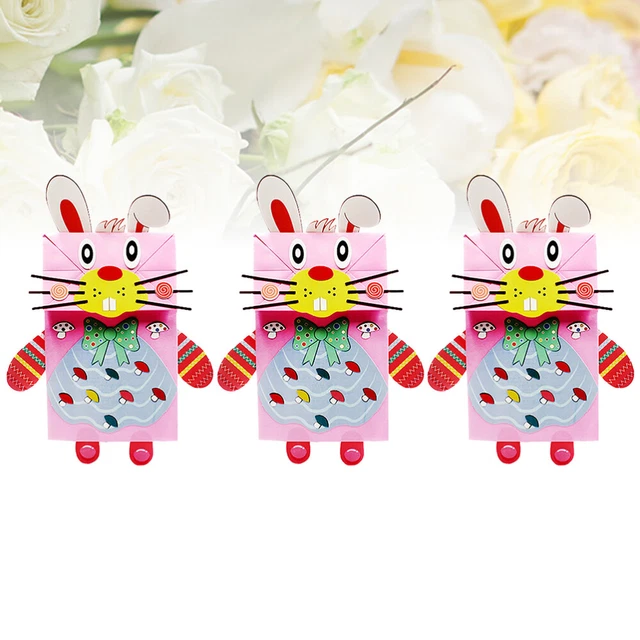 3 Piezas Bolsa de Papel Creativa Muñeca Adorables Dibujos Animados Hágalo Usted Mismo