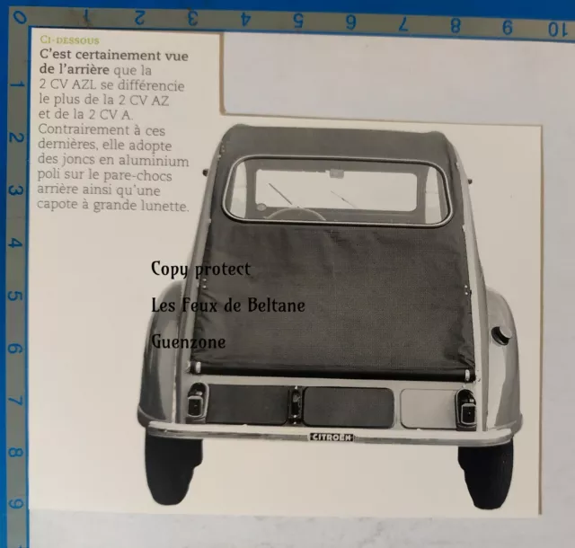 Citroen 2CV AZL Rear View Aluminum Rushes Document Photo Clipping