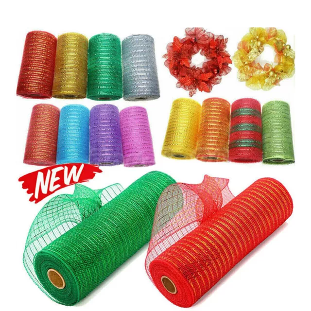 Deco Mesh Rolls 9 colours Available 15cm x 10yd Roll for Wreaths Swags Bows