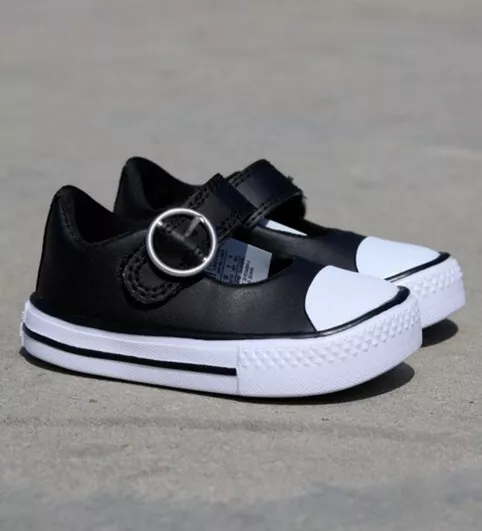 Converse Toddler All Star Mary Jane Slip On Trainers / Black White / RRP £32