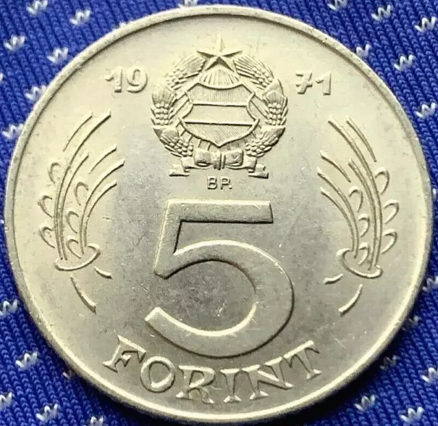 1971 Hungary 5 Forint Coin BU UNC      #BX134