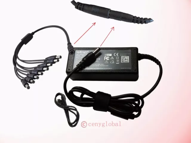 Global 12V AC Adapter+ 8-Splitte Power Supply For LED 5050 3528 Strip Light CCTV