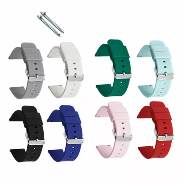 Silicone Watch Strap 12-24mm Waterproof Soft Rubber Watch Band Wrist Bracelet