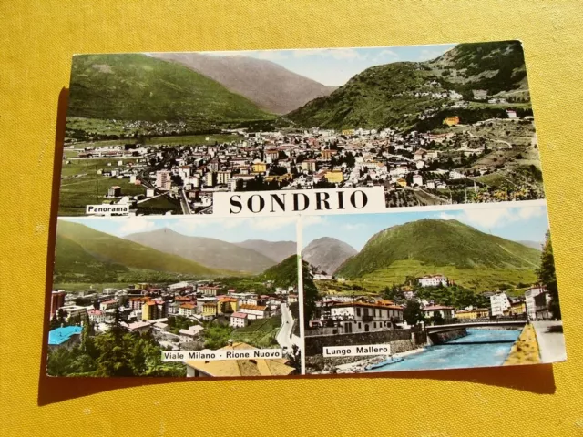 (FG.A95) SONDRIO - VEDUTINE, VIALE MILANO, LUNGO MALLERO (vg 1964, ed. Ronchi)