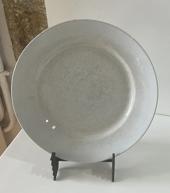 Assiette Plate Ancienne Badonviller Blanche Terre  De Fer Collection Shabby Deco