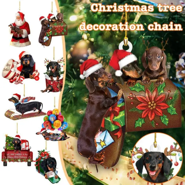 Dachshund Christmas Tree Decoration Sausage Dog Gift Decor NICE Cartoon Dog G6K4