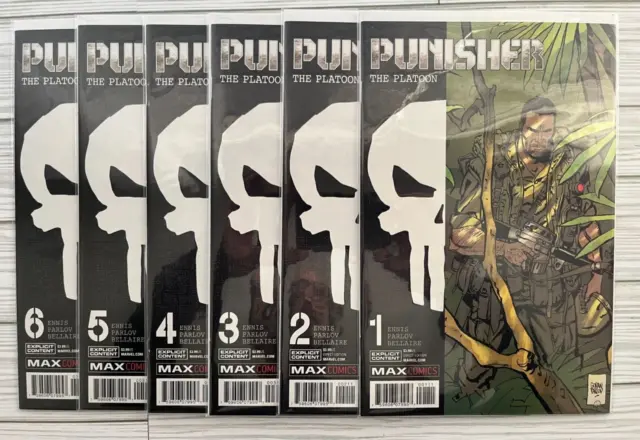 PUNISHER MAX PLATOON #1 2 3 4 5 6 Complete ENNIS Vietnam Marvel All NM 2018