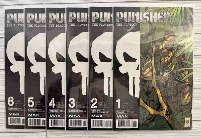 PUNISHER PLATOON #1 2 3 4 5 6 Complete Set - Ennis - Marvel Max 2018 - All NM