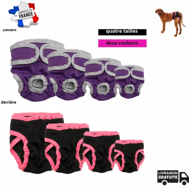 Couche culotte bande hygiénique pour chien lavable incontinence urinaire chaleur