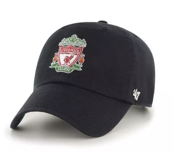 EPL Liverpool FC ’47 Brand Clean Up Adjustable OSFA Strapback Black Hat Cap