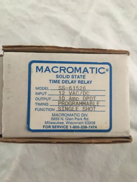 New MACROMATIC Solid State Time Delay Relay SS-61526