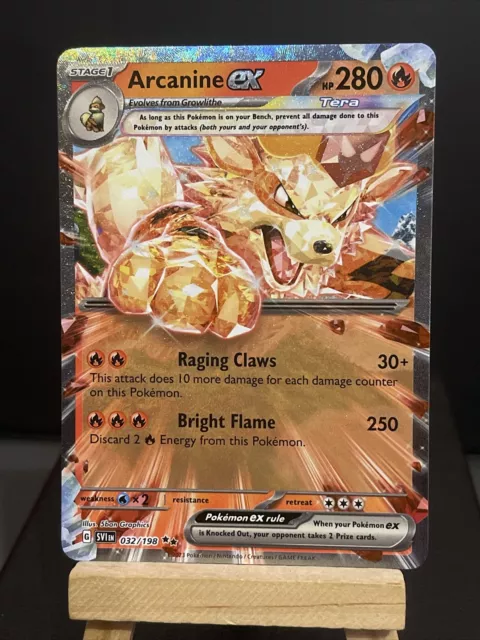 Pokémon Karte Arcanine EX 032/198 Scharlachrot & Violett Doppel Selten Neuwertig