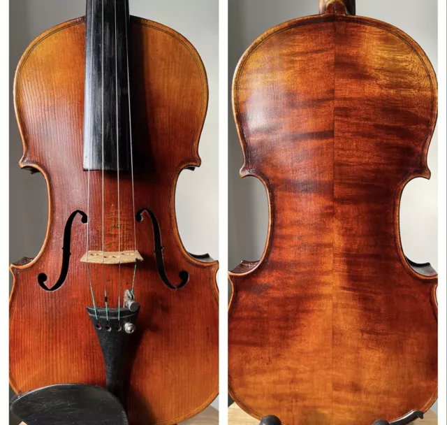 Special And Visually Stunning Old German Violin 4/4 With Case & Bow