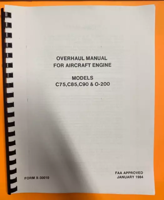 Engine Overhaul Operator's Instructions Manual Continental C75 C85 C90 O-200