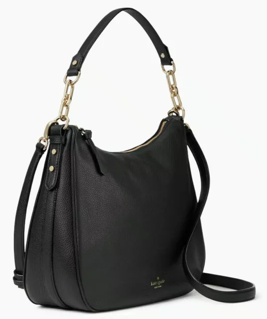 Kate Spade Mulberry Vivian Black Leather Chain Hobo WKRU4138 NWT $379 Shoulder