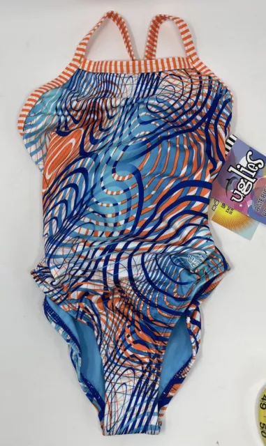 Dolfin Uglies V-2 Back Swimsuit Orbit Print Size 26 Girls NWT