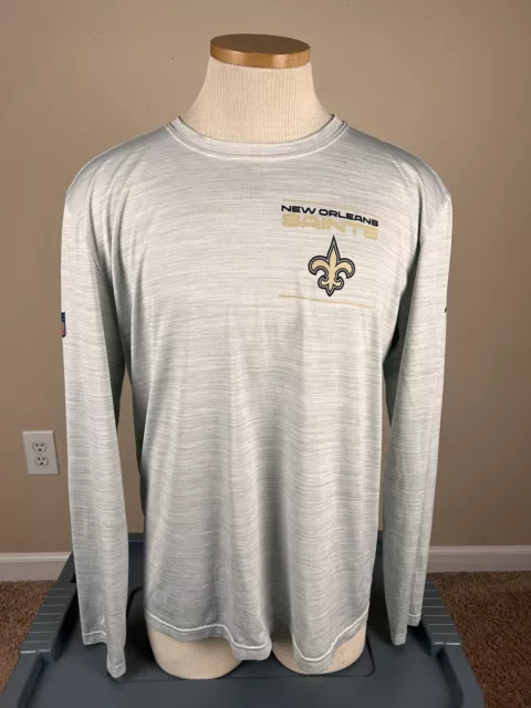 Nike NFL Dri-Fit New Orleans Saints Sideline Team Issue Long Sleeve Adult Size L