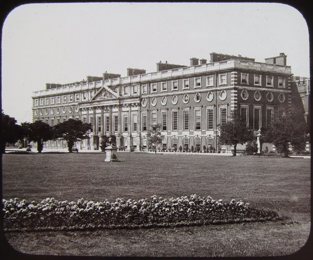 GWW Glas Magic Laterne Rutsche HAMPTON COURT PALACE NR. C1890 VIKTORIANISCHES FOTO
