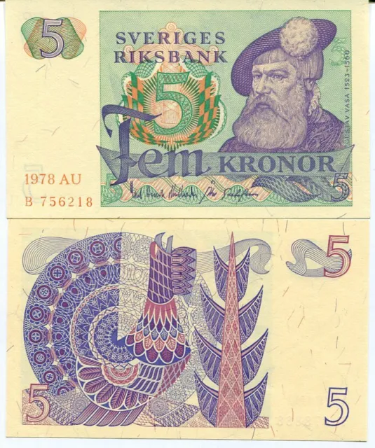 Sweden 5 Kronor 1978 P 51 UNC